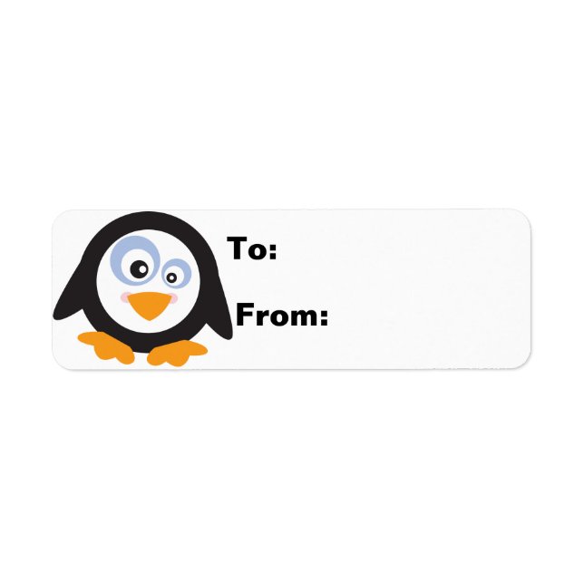 Christmas Circle of Penguins Gift Lables Return Address Label (Front)