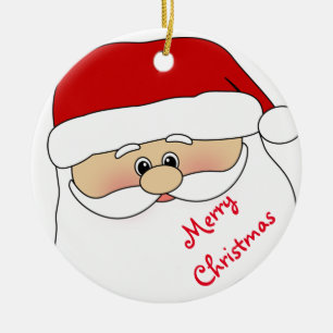 Christmas Circle Ornament/Santa Claus Ceramic Ornament