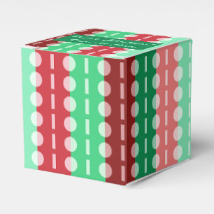 Christmas Circles on Stripes Red and Green Classic Favour Box