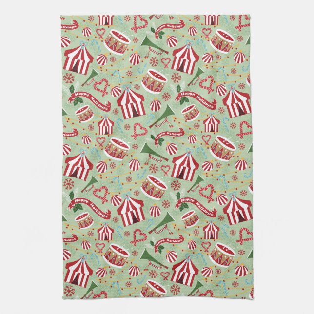 Christmas Circus Tea Towel (Vertical)