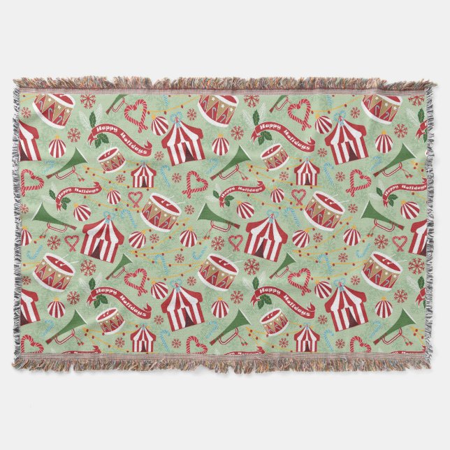 Christmas Circus Throw Blanket (Front)