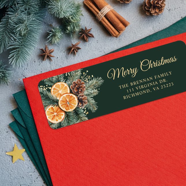Christmas Citrus Orange Holiday Return Address Label (Christmas Citrus Orange Holiday Return Address Label)