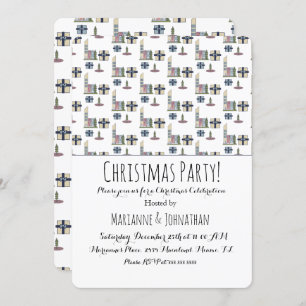 Christmas City Presents Holiday Trees Work Party Invitation