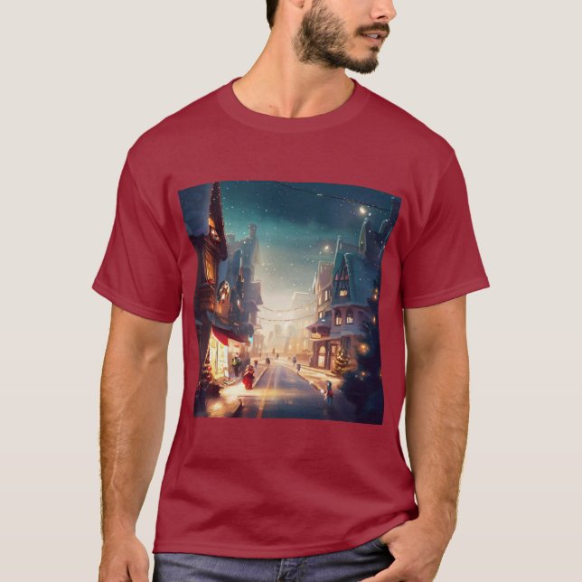 Christmas City Street 2 T-Shirt (Front)