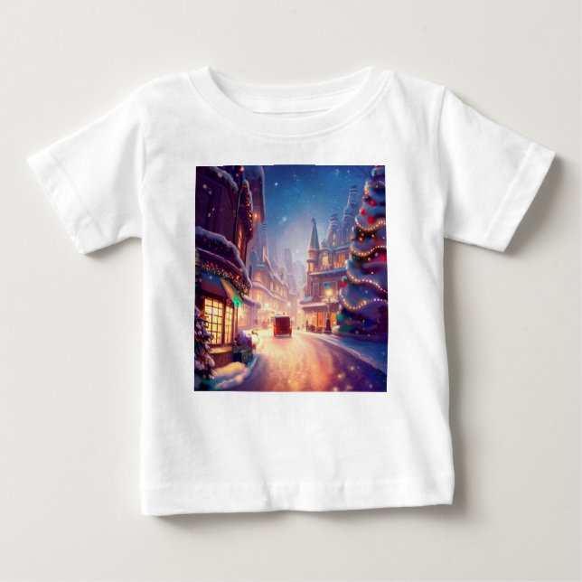 Christmas City Street 4 Baby T-Shirt (Front)