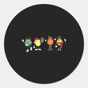 Christmas Ckleball Player Xmas Santa Reindeer Elf  Classic Round Sticker