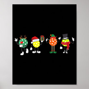 Christmas Ckleball Player Xmas Santa Reindeer Elf  Poster