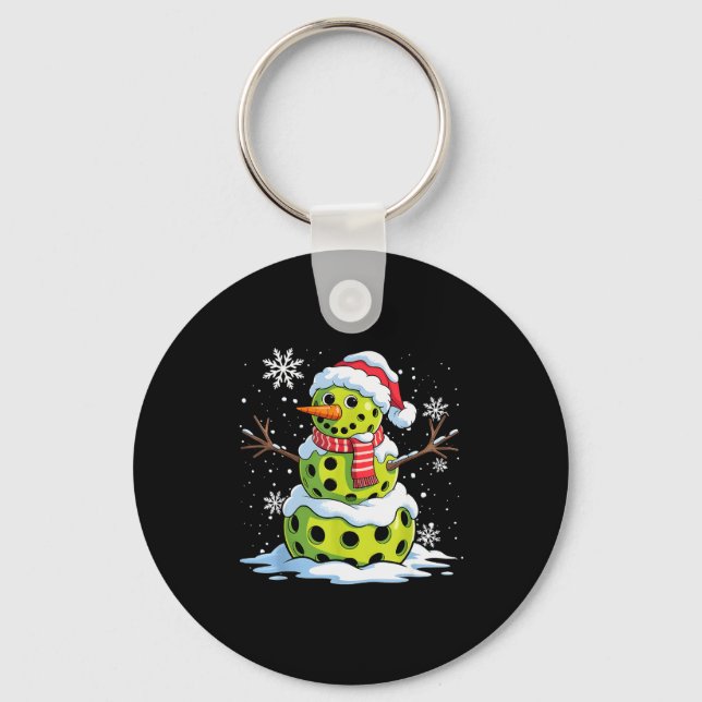 Christmas Ckleball Snowman Christmas Women Men Kid Key Ring (Front)