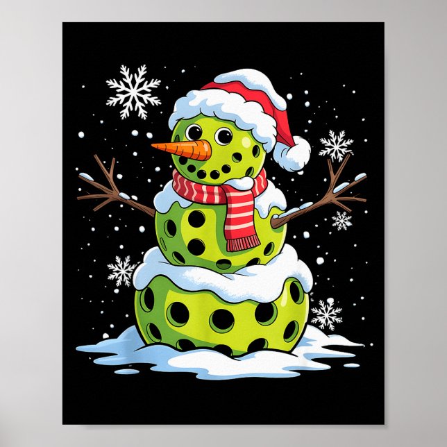 Christmas Ckleball Snowman Christmas Women Men Kid Poster (Front)