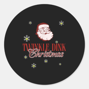 Christmas Ckleball Twinkle Dink Vintage Santa Ckle Classic Round Sticker