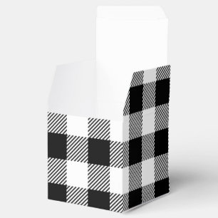 Christmas classic Buffalo check plaid pattern B&W Favour Box