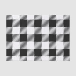 Christmas classic Buffalo check plaid pattern B&W Tissue Paper
