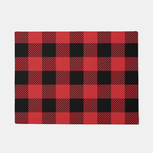 Christmas classic Buffalo check plaid pattern Doormat (Front)