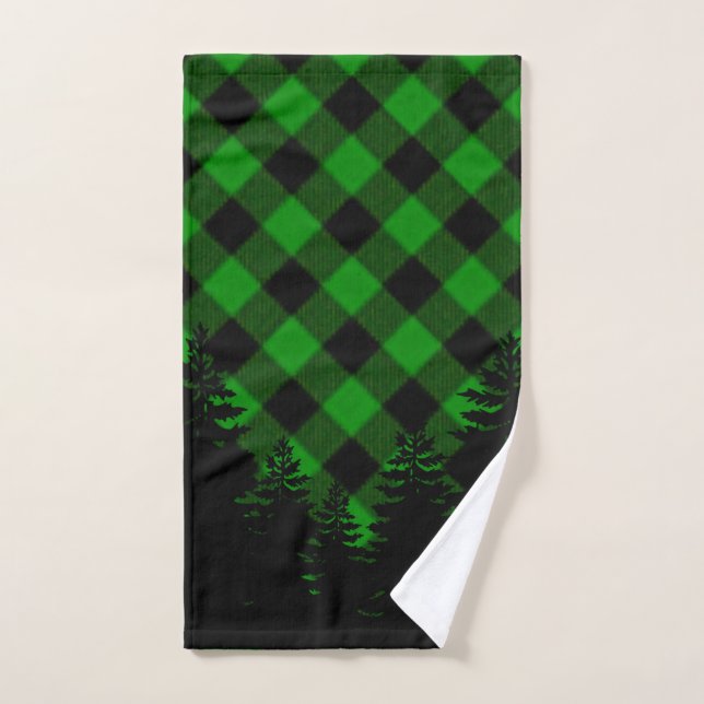 Christmas classic green Plaid Christmas evergreens Bath Towel Set (Hand Towel)