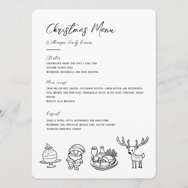 Christmas classic illustration menu (Front)