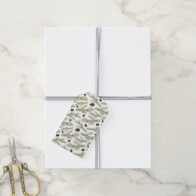 Christmas | Classic Pinecone Pattern Gift Tags (With Twine)