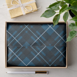 Christmas Classic Plaid Dark Blue Holiday Tartan Tissue Paper