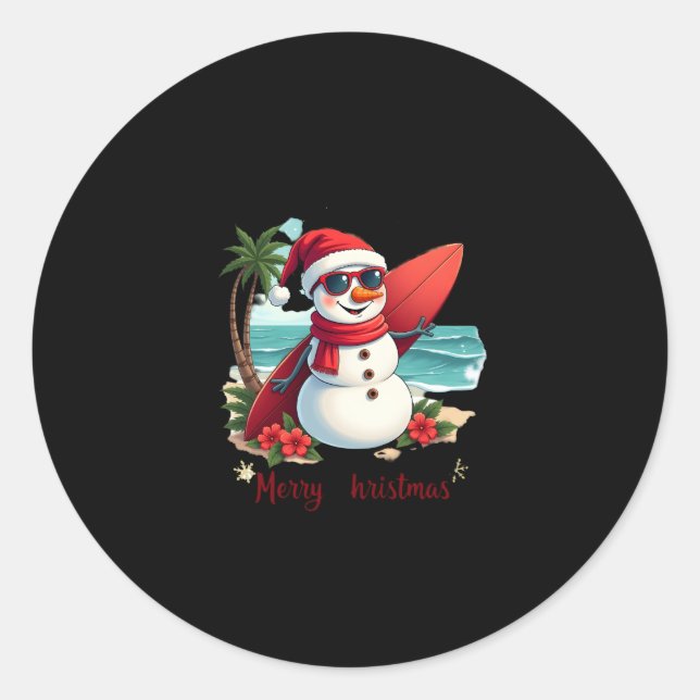 christmas  classic round sticker (Front)