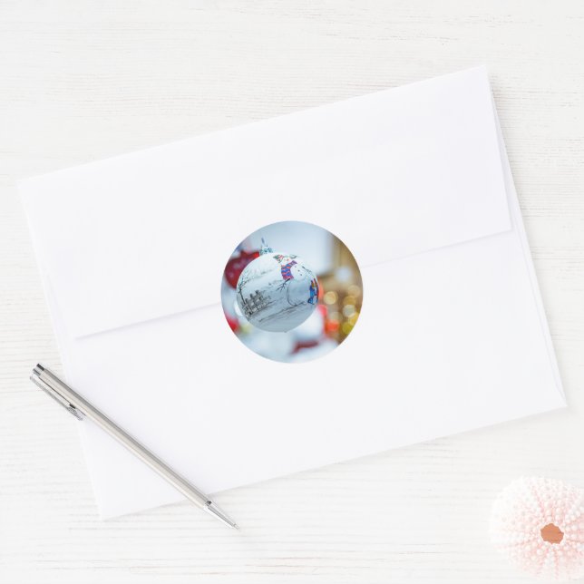 Christmas Classic Round Sticker (Envelope)