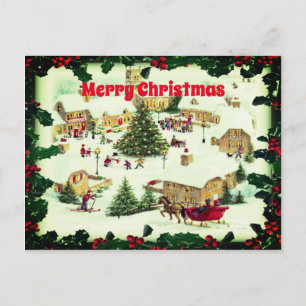Christmas classic Snow scenes Greetings Postcard