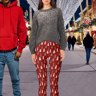 Christmas Classic Trees Red Leggings