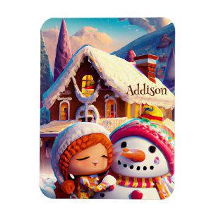 Christmas Clay Playday Gingerbread Snowman Winter Magnet