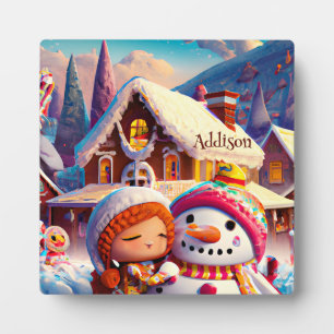 Christmas Clay Playday Gingerbread Snowman Winter Plaque