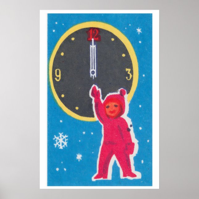 Christmas Clock Child - Matchbox Print - Aesthetic (Front)
