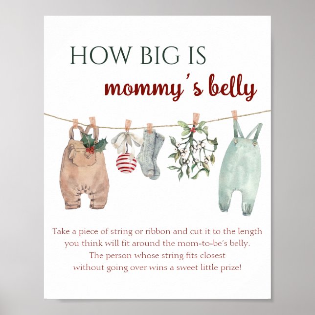 Christmas Clothes How Big Is Mommy's Belly Poster (Front)