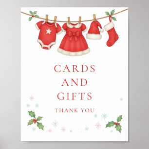 Christmas Clothesline Cards Gifts Baby Shower Sign