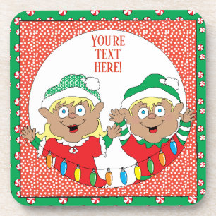 Christmas Coasters Elf of Colour Happy