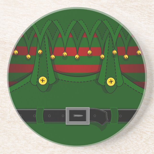 Christmas Coasters Festive Elf Drink Coasters (Front)