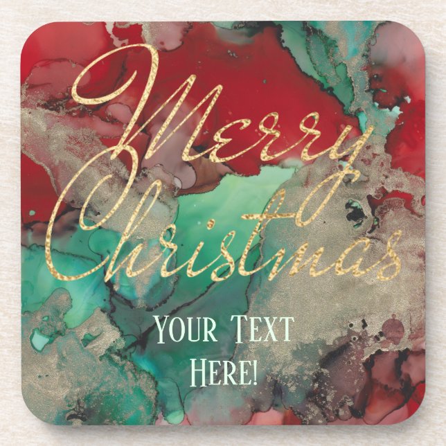 Christmas Coasters Red and Green Design (Front)