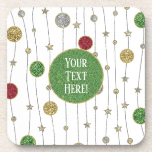 Christmas Coasters Red and Green Garland
