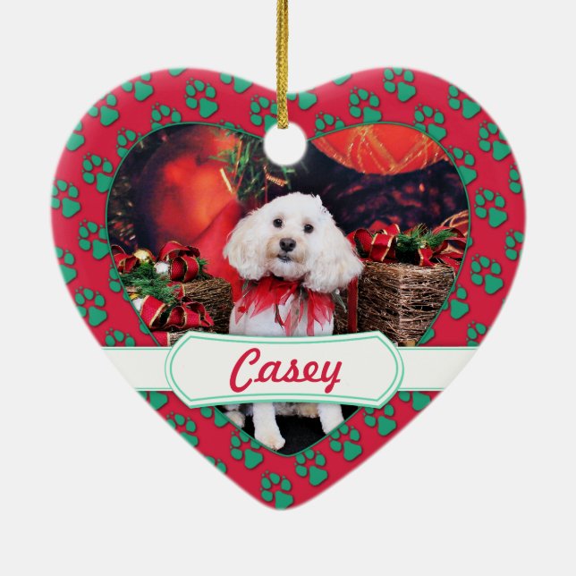 Christmas - Cockapoo - Casey Ceramic Ornament (Back)