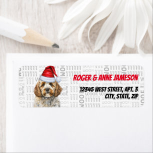 Christmas Cockapoo Santa Dog Return Address Label