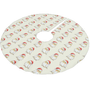 Christmas Cockatiel Wearing Santa Hat Brushed Polyester Tree Skirt