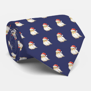 Christmas Cockatiel Wearing Santa Hat Tie