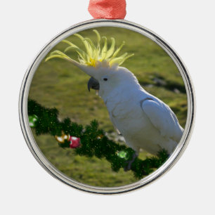 Christmas Cockatoo Bird in Australia Metal Ornament