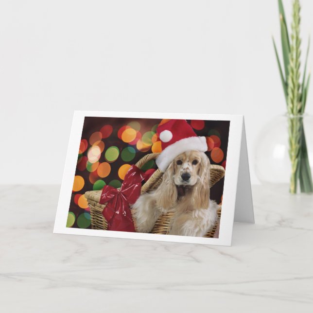 Christmas Cocker Spaniel Card (Front)