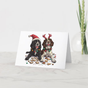 Christmas Cocker Spaniel Dogs Holiday Card