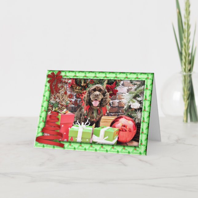Christmas - Cocker Spaniel - Murphy Holiday Card (Front)
