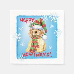 Christmas Cocker Spaniel Napkin
