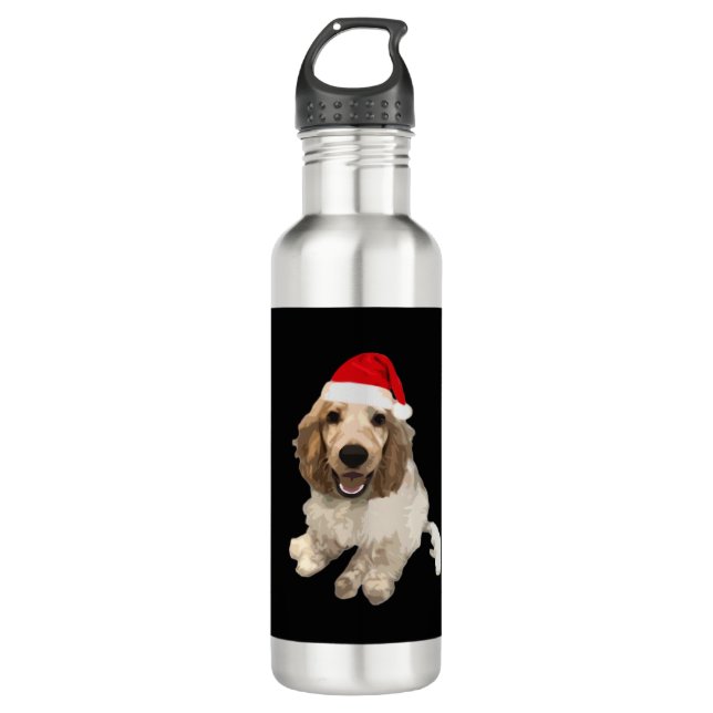 Christmas Cocker Spaniel (White) Essential T-Shirt 710 Ml Water Bottle (Front)