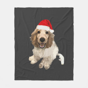 Christmas Cocker Spaniel (White) Essential T-Shirt Fleece Blanket