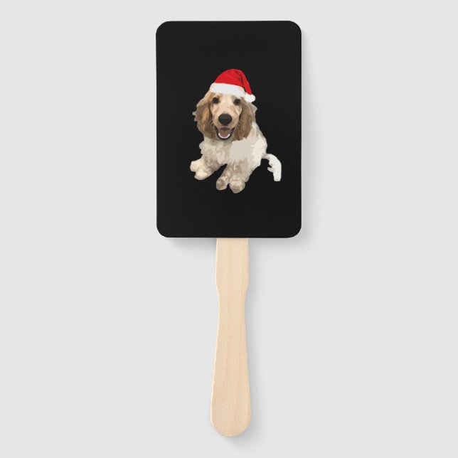 Christmas Cocker Spaniel (White) Essential T-Shirt Hand Fan (Front)