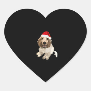 Christmas Cocker Spaniel (White) Essential T-Shirt Heart Sticker