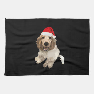 Christmas Cocker Spaniel (White) Essential T-Shirt Tea Towel