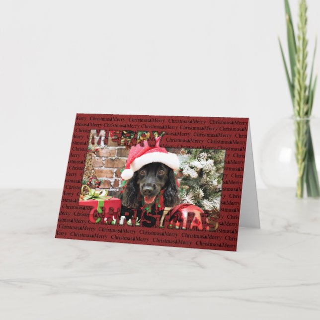 Christmas - Cocker Spaniel X - Pepper Holiday Card (Front)