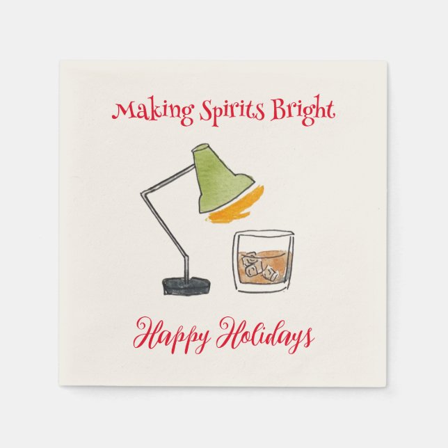 Christmas Cocktail Beverage Napkins (Front)